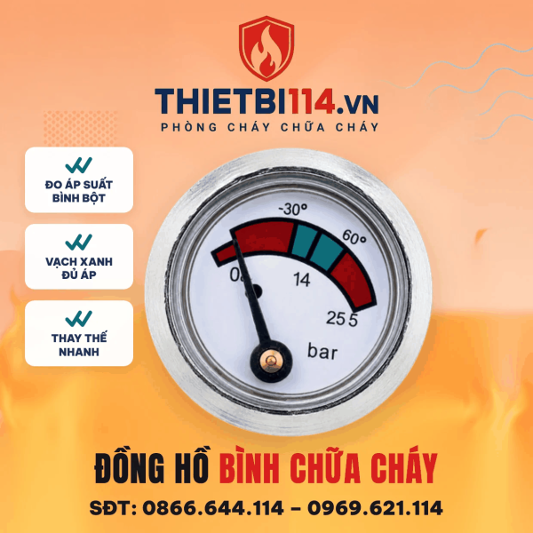 Đồng Hồ Bình Chữa Cháy (Đồng Hồ Đo Áp Suất Bình Chữa Cháy)