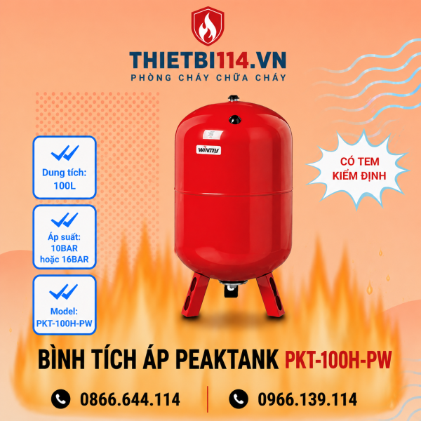 Bình tích áp 100L 10Bar PEAKTANK PKT-100H-PW