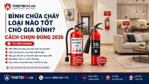 Bình chữa cháy loại nào tốt cho gia đình - bình bột ABC và CO2 - Thietbi114