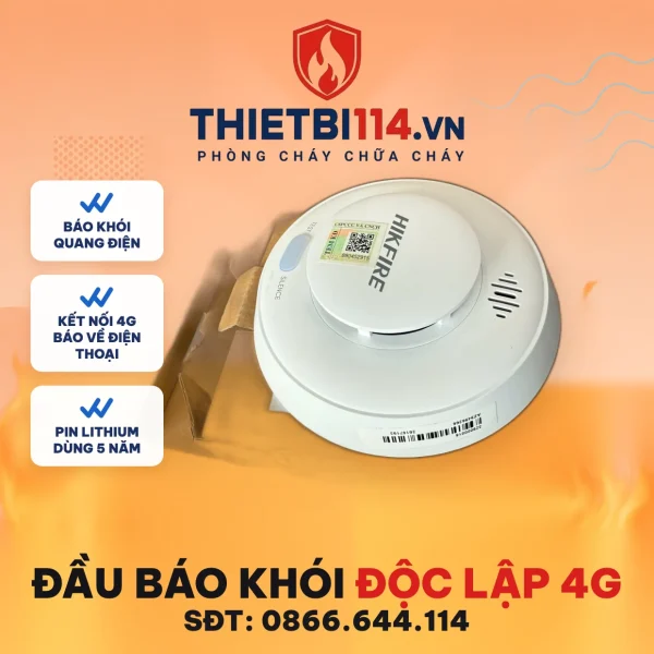 Đầu báo khói độc lập 4G HIKFIRE HF-S3-4G có tem kiểm định — Thietbi114