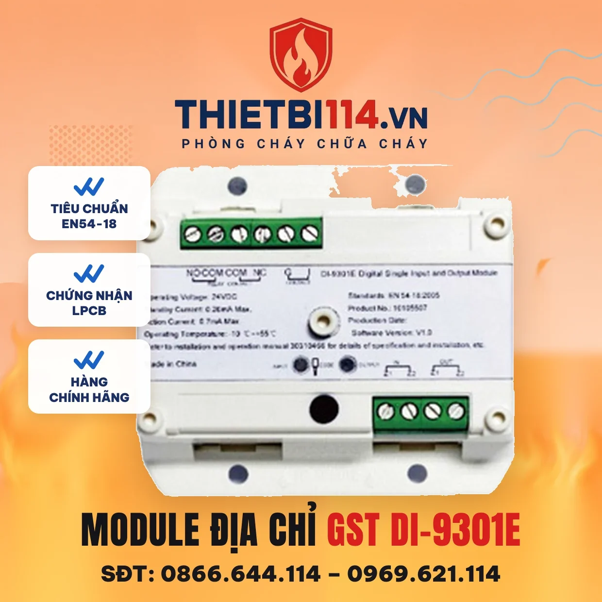 Module giám sát điều khiển input/output DI-9301E - GST Module giám sát điều khiển input/output DI-9301E – ảnh chính hãng GST