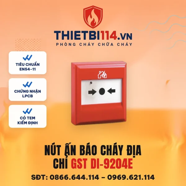 Nút ấn cháy khẩn cấp địa chỉ DI-9204E – ảnh chính hãng GST