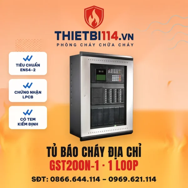 Trung tâm báo cháy địa chỉ 1 loop GST200N-1 – ảnh chính hãng GST