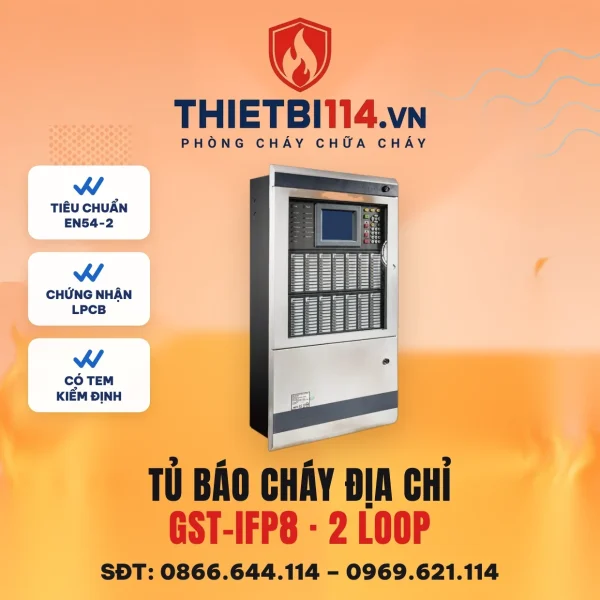 Trung tâm báo cháy địa chỉ 2 loop, 24V, -IFP8 – ảnh chính hãng GST