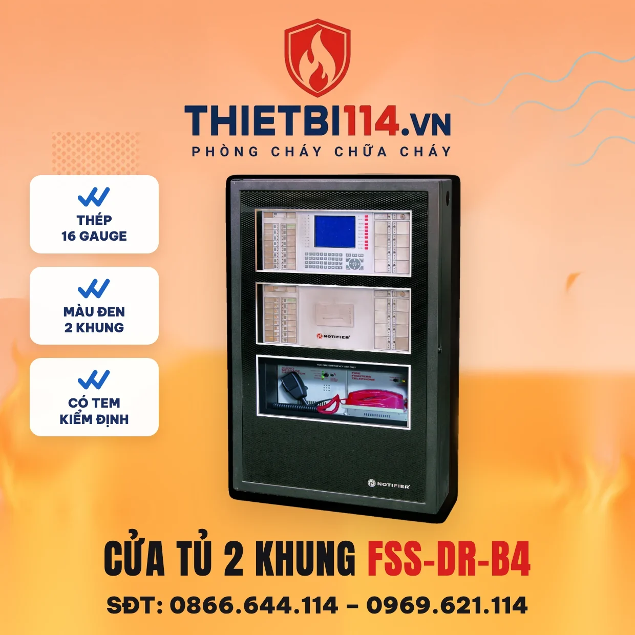 Cửa tủ 2 khung FSS-DR-B4 - Notifier có kiểm định/lưu thông Cửa tủ 2 khung FSS-DR-B4 – ảnh Notifier