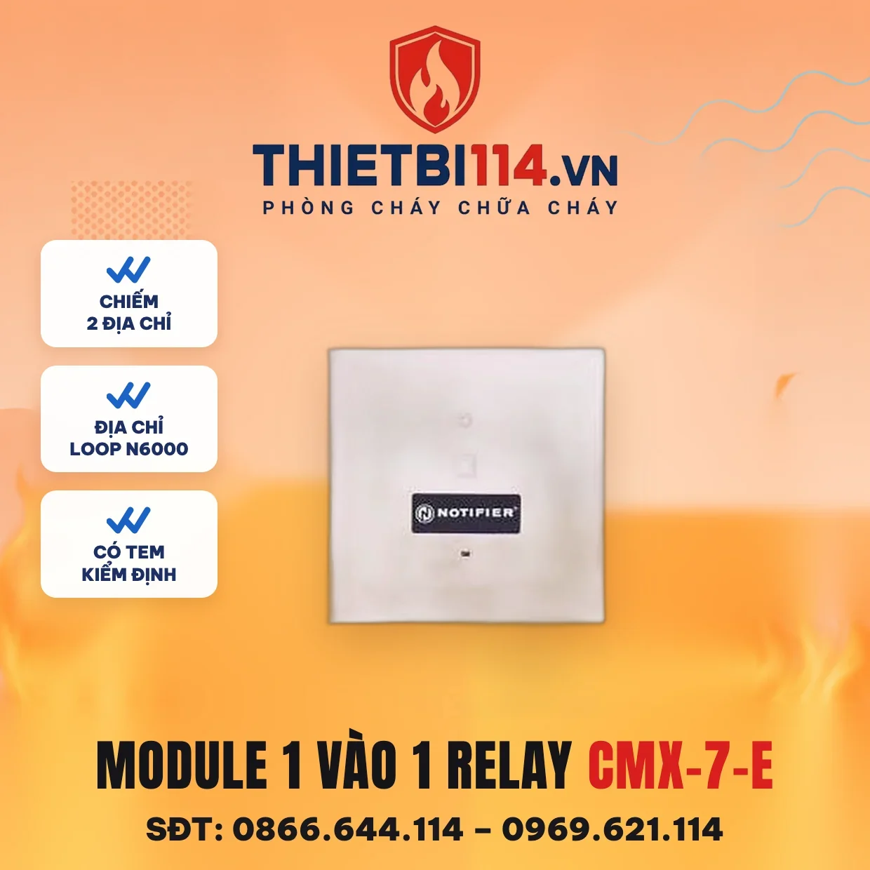 Module 1 vào/1 relay địa chỉ CMX-7-E - Notifier có kiểm định/lưu thông Module 1 vào/1 relay địa chỉ CMX-7-E – ảnh Notifier