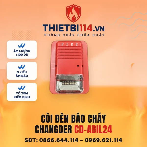 Còi đèn báo cháy – ảnh sản phẩm Changder