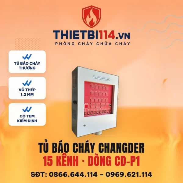 Tủ trung tâm báo cháy 15 kênh – ảnh sản phẩm Changder