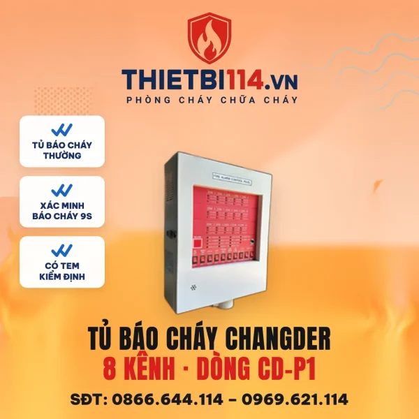 Tủ trung tâm báo cháy 8 kênh – ảnh sản phẩm Changder