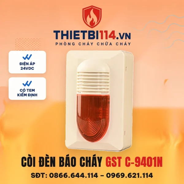 Còi đèn báo cháy kết hợp C-9401N – ảnh chính hãng GST