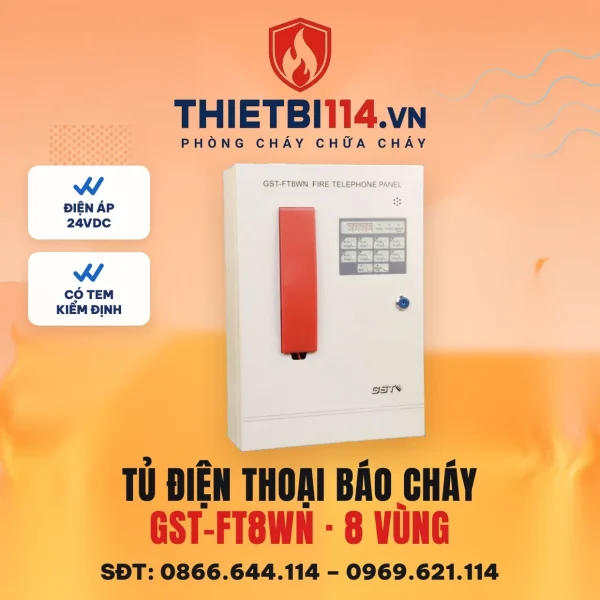 Tủ điện thoại báo cháy 8 kênh -FT8WN – ảnh sản phẩm