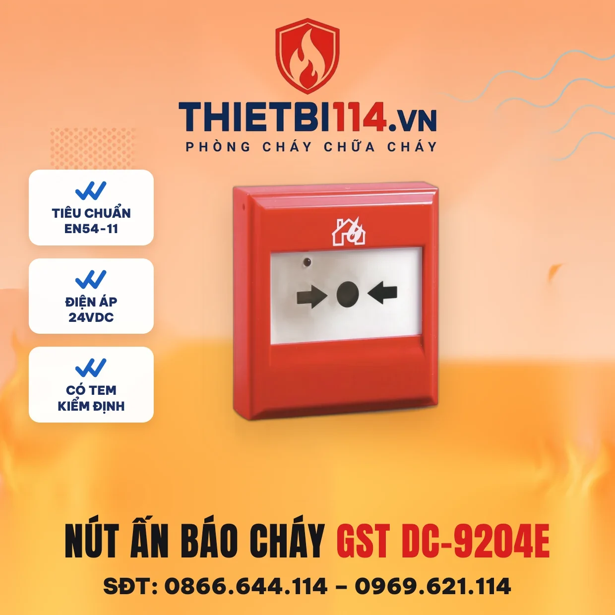 Nút nhấn khẩn loại thường DC-9204E - GST có kiểm định/lưu thông Nút nhấn khẩn loại thường DC-9204E – ảnh chính hãng GST