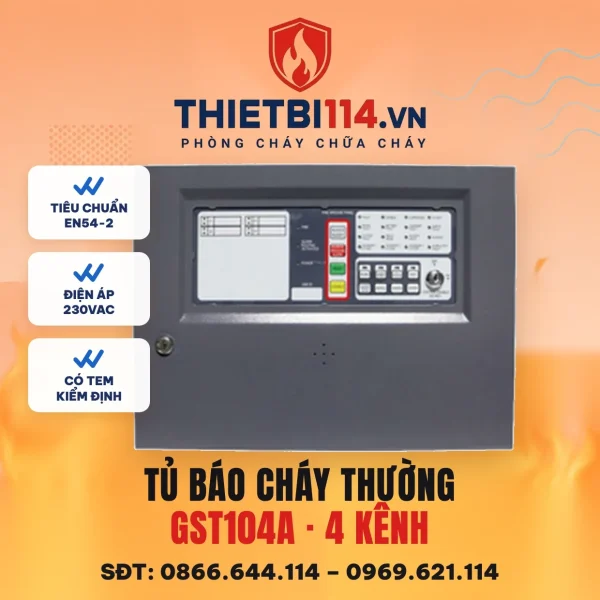 Trung tâm báo cháy 4 kênh GST104A – ảnh chính hãng GST