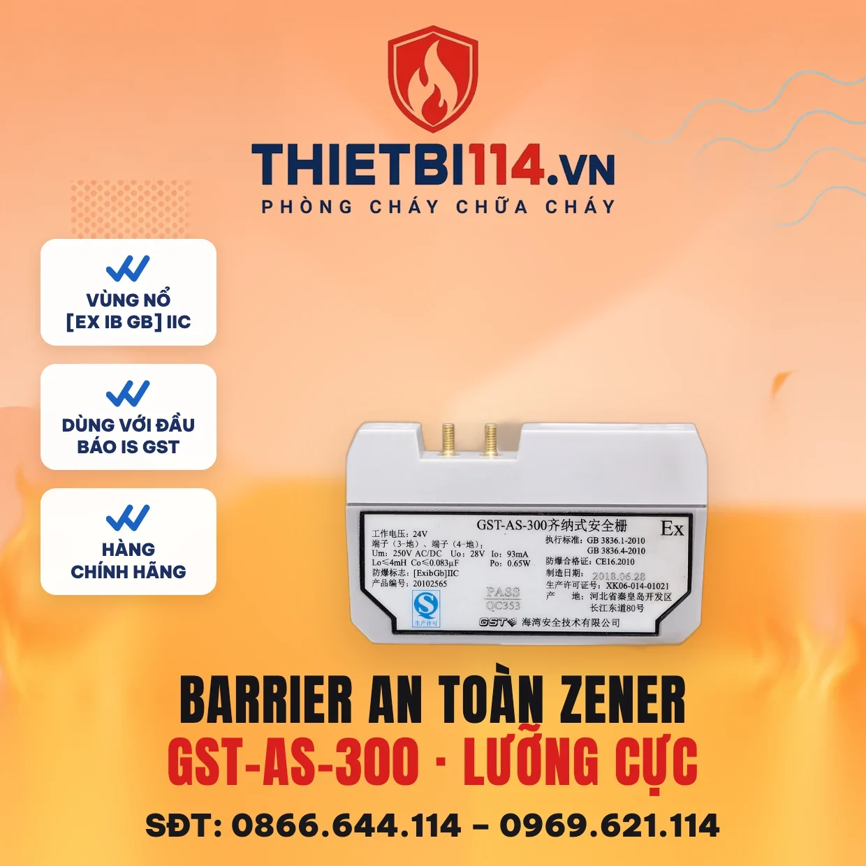 Thiết bị bảo vệ điện áp cho đầu dò chống nổ GST-AS-300 - GST Thiết bị bảo vệ điện áp cho đầu dò chống nổ GST-AS-300 – ảnh chính hãng