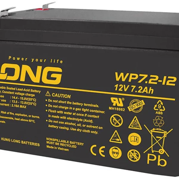 Ắc quy 12V-7.2Ah WP7.2-12 dùng cho tủ báo cháy – ảnh chính hãng