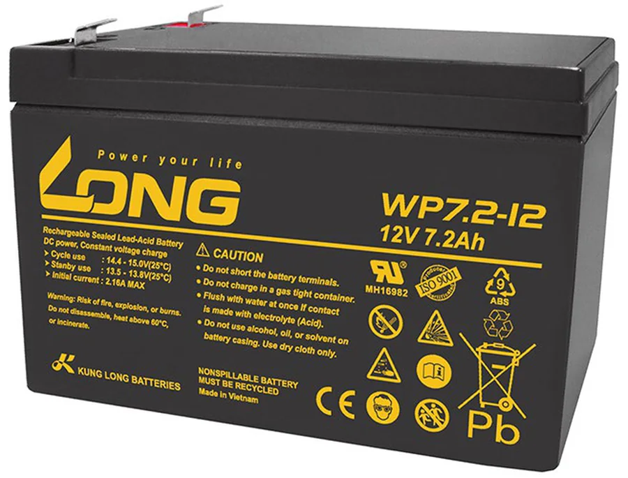 Ắc quy 12V-7.2Ah WP7.2-12 dùng cho tủ báo cháy - Long Ắc quy 12V-7.2Ah WP7.2-12 dùng cho tủ báo cháy – ảnh chính hãng