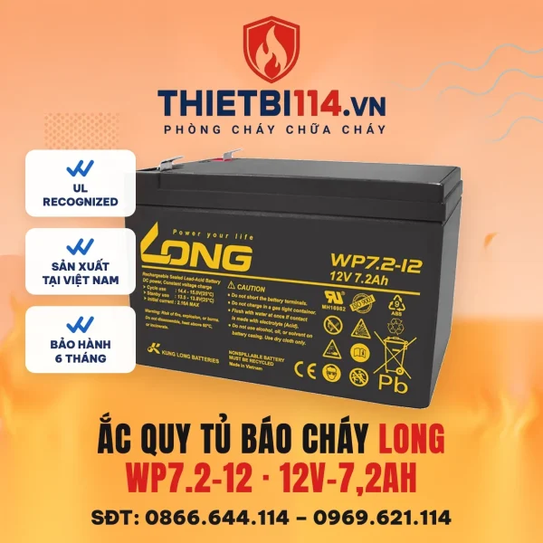 Ắc quy 12V-7.2Ah WP7.2-12 dùng cho tủ báo cháy – ảnh chính hãng