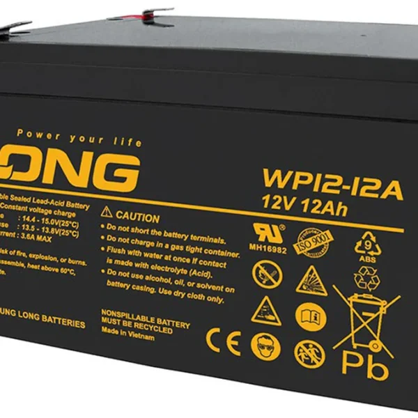 Ắc quy 12V-12Ah WP12-12A dùng cho tủ báo cháy – ảnh chính hãng