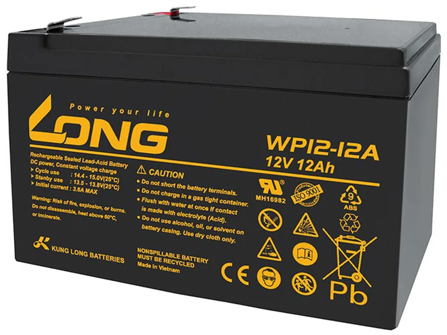 Ắc quy 12V-12Ah WP12-12A dùng cho tủ báo cháy - Long Ắc quy 12V-12Ah WP12-12A dùng cho tủ báo cháy – ảnh chính hãng