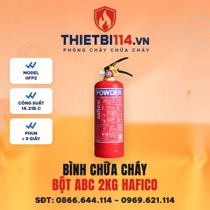 Bình chữa cháy bột ABC 2kg Hafico HFP2