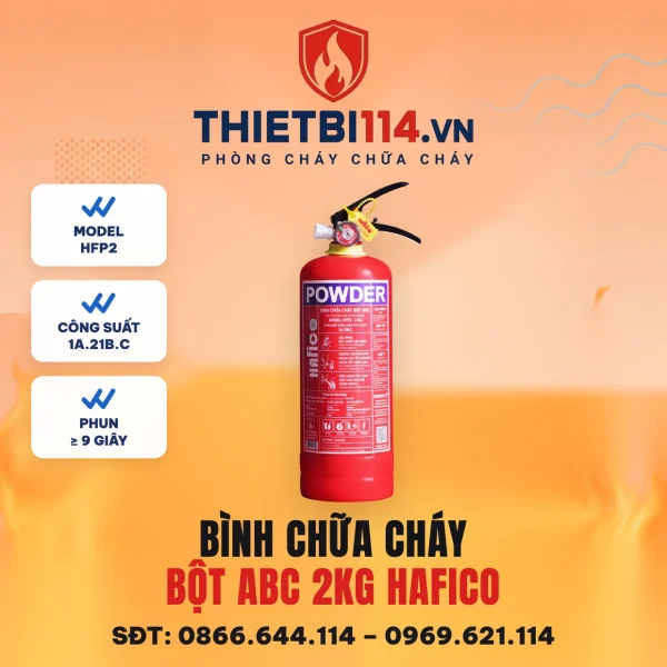 Bình chữa cháy bột ABC 2kg Hafico HFP2