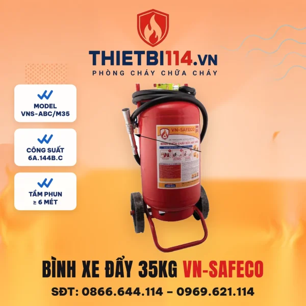 Bình chữa cháy xe đẩy bột ABC 35kg VN-SAFECO