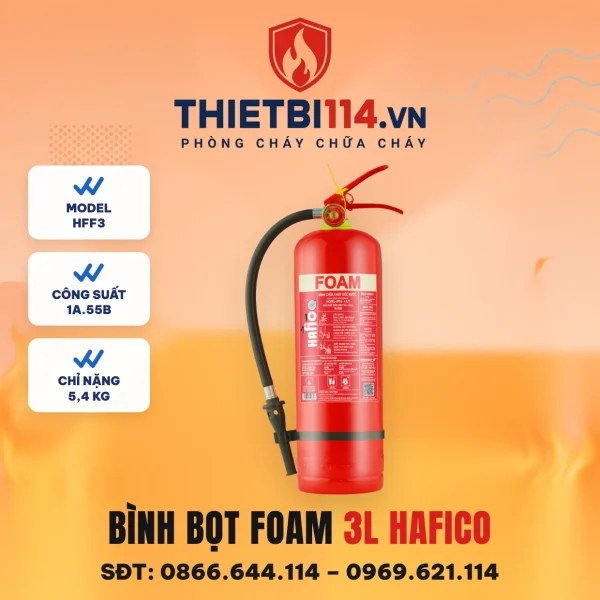Bình chữa cháy bọt foam 3L Hafico HFF3