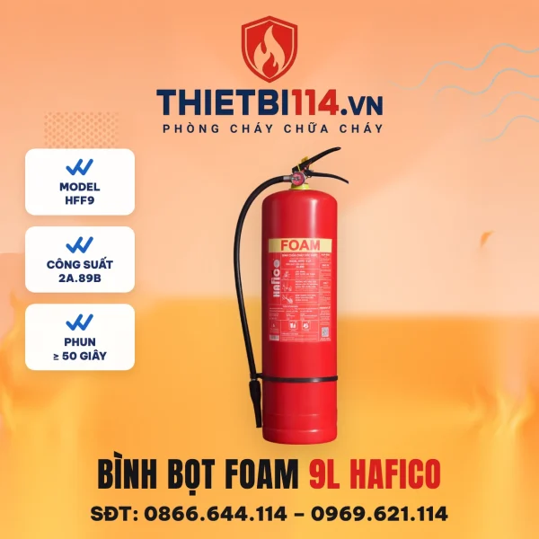 Bình chữa cháy bọt foam 9L Hafico HFF9