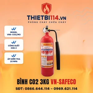 Bình chữa cháy khí CO2 3kg VN-SAFECO VNS-CO2/M3