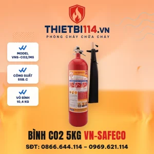 Bình chữa cháy khí CO2 5kg VN-SAFECO VNS-CO2/M5