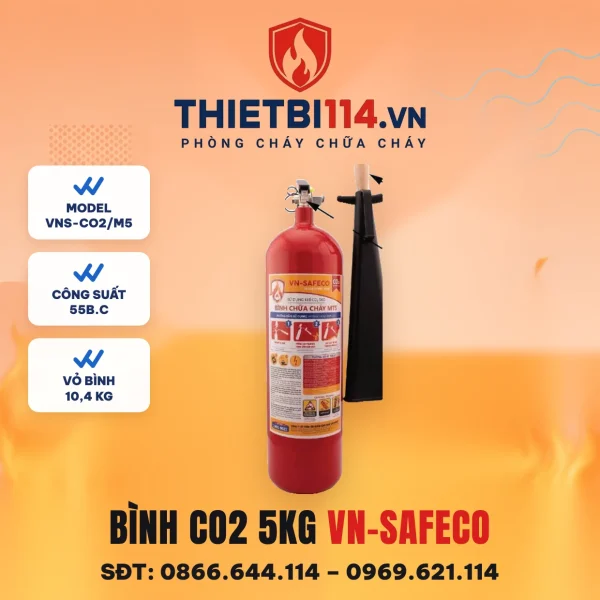 Bình chữa cháy khí CO2 5kg VN-SAFECO VNS-CO2/M5