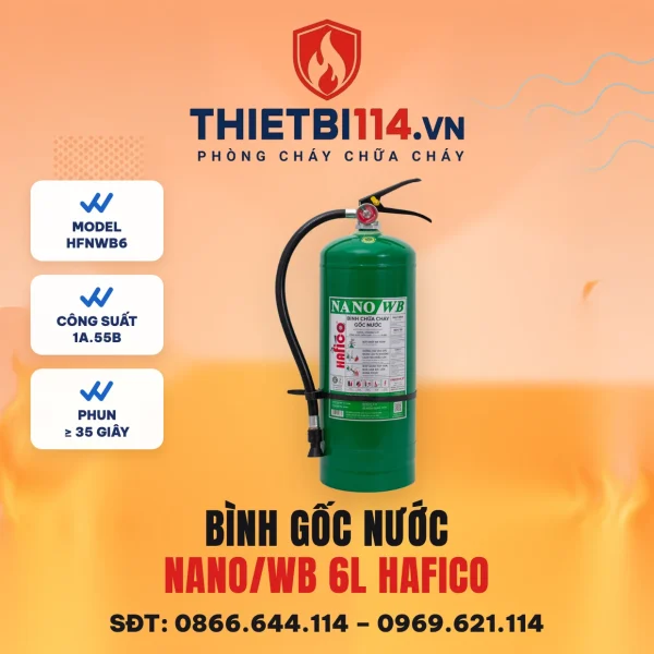 Bình chữa cháy gốc nước NANO/WB 6L Hafico HFNWB6