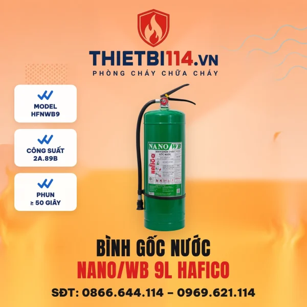 Bình chữa cháy gốc nước NANO/WB 9L Hafico HFNWB9
