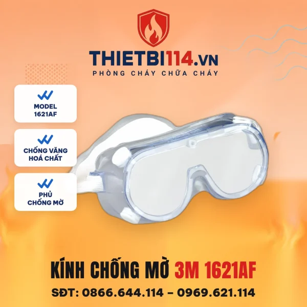 Kính chống hoá chất chống mờ 3M 1621AF