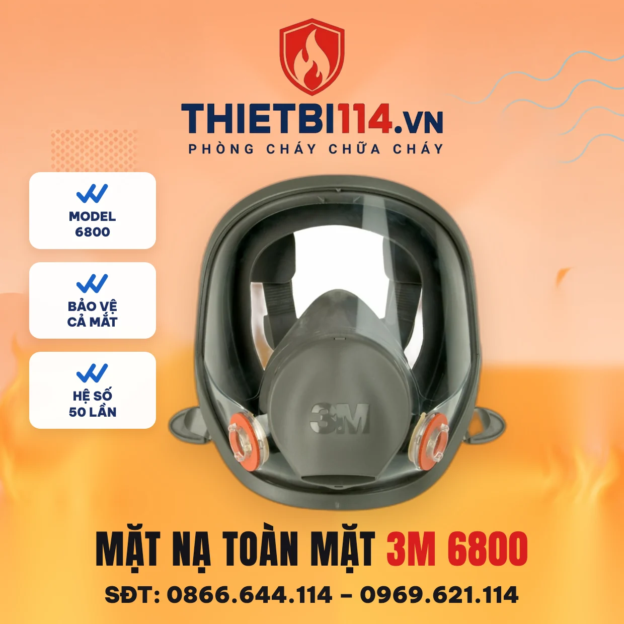 Mặt nạ phòng độc toàn mặt 3M 6800 Mặt nạ phòng độc toàn mặt 3M 6800