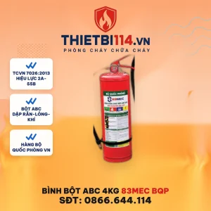 Bình bột ABC 4kg 83MEC Bộ Quốc Phòng