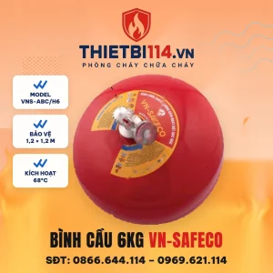 Bình cầu chữa cháy tự động ABC 6kg VN-SAFECO VNS-ABC/H6