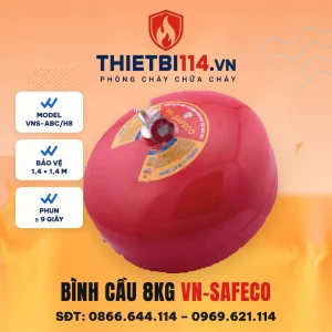 Bình cầu chữa cháy tự động ABC 8kg VN-SAFECO VNS-ABC/H8