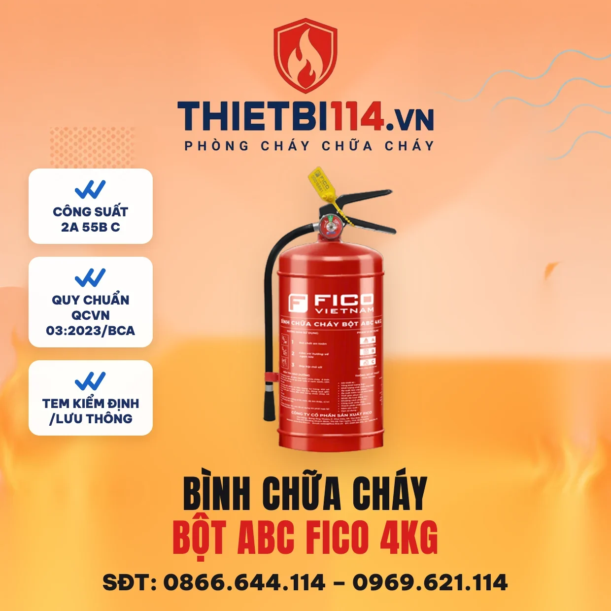 Bình chữa cháy bột ABC 4kg (FC-104-ABC) - Fico có kiểm định/lưu thông Bình chữa cháy bột ABC Fico 4kg FC-104-ABC – ảnh bìa Thietbi114