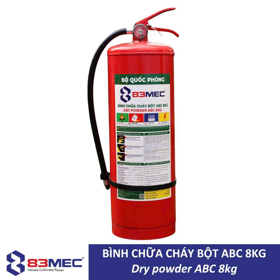 Bình chữa cháy bột ABC 8kg - 83 Mec BQP có kiểm định/lưu thông Bình chữa cháy bột ABC 8kg 83MEC Bộ Quốc Phòng, ảnh nhà sản xuất