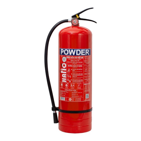 Bình chữa cháy bột ABC 8kg Hafico model HFP8, cỡ lớn nhất còn xách tay được
