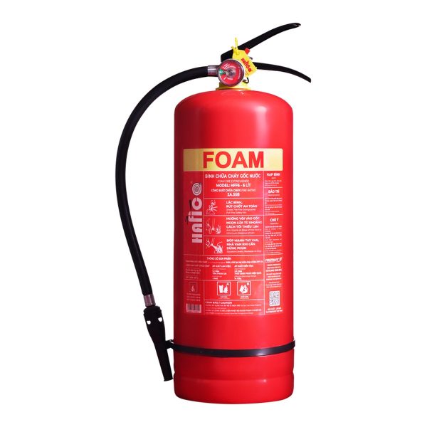 Bình chữa cháy bọt foam 6L Hafico model HFF6, vỏ đỏ nhãn FOAM
