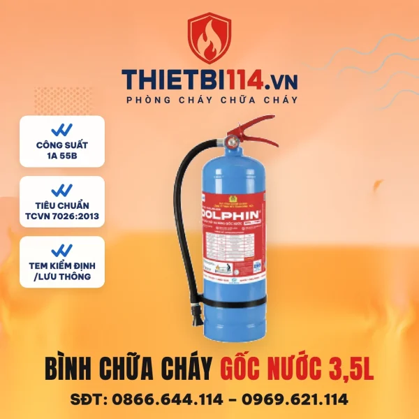 Bình chữa cháy gốc nước 3,5 lít Dolphin DPA-T3PL – ảnh bìa Thietbi114