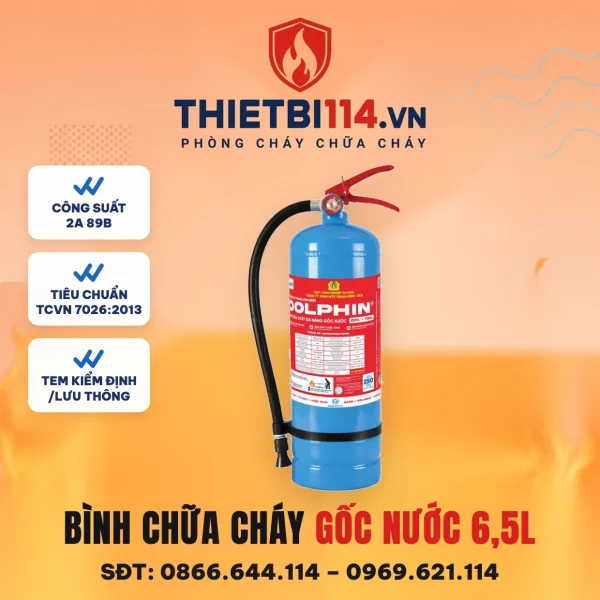Bình chữa cháy gốc nước 6,5 lít Dolphin DPA-T6PL – ảnh bìa Thietbi114