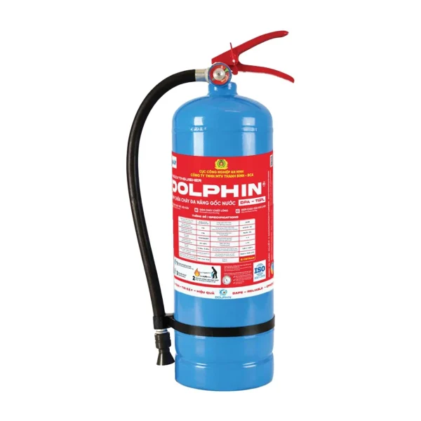 Bình chữa cháy gốc nước 6,5 lít Dolphin DPA-T6PL trên nền trắng – ảnh nhà sản xuất