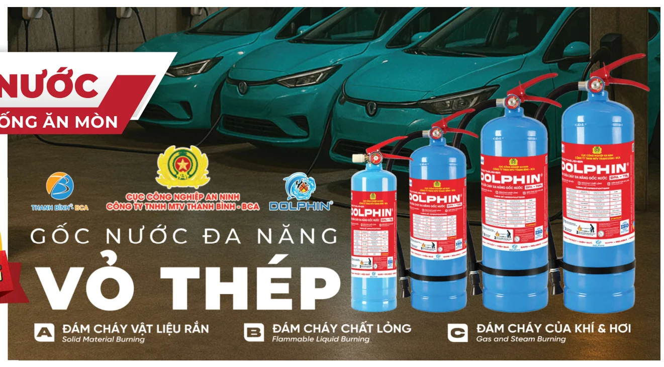 Bình chữa cháy gốc nước 1 lít (DPA-T1L) - Dolphin có kiểm định/lưu thông Dòng bình chữa cháy đa năng gốc nước vỏ thép Dolphin các cỡ 1 lít đến 9 lít – ảnh catalogue