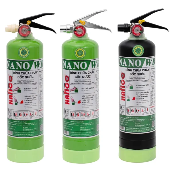 Các màu vỏ bình chữa cháy mini gốc nước NANO/WB Hafico – ảnh nhà sản xuất