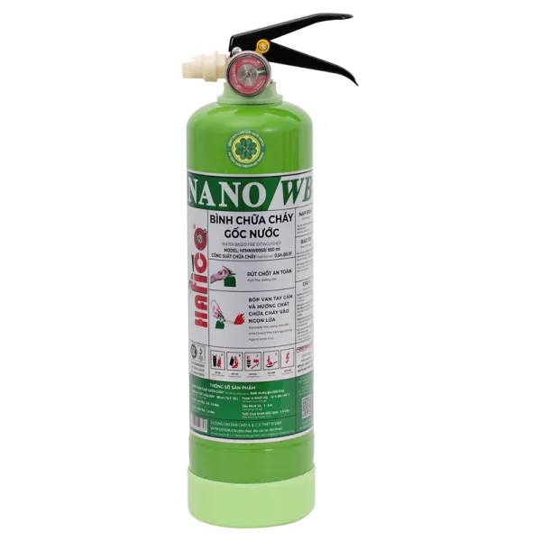 Bình chữa cháy gốc nước mini NANO/WB 950ml Hafico HFMNWB950 – ảnh nhà sản xuất