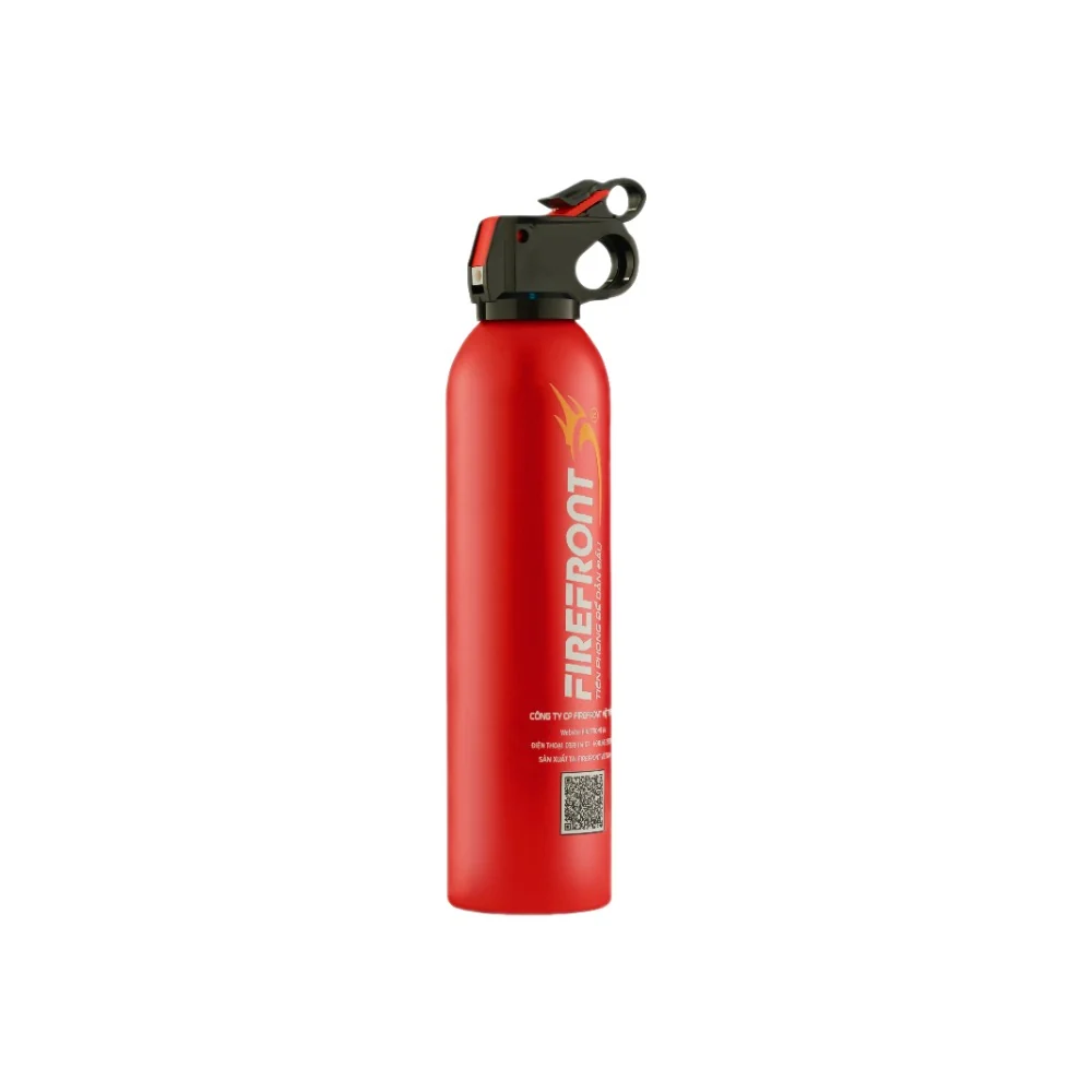 Bình chữa cháy mini bột ABC 520g (HFMP520) - Hafico có kiểm định/lưu thông Bình chữa cháy mini bột ABC Hafico HFMP520 thân in chữ Firefront – ảnh nhà sản xuất