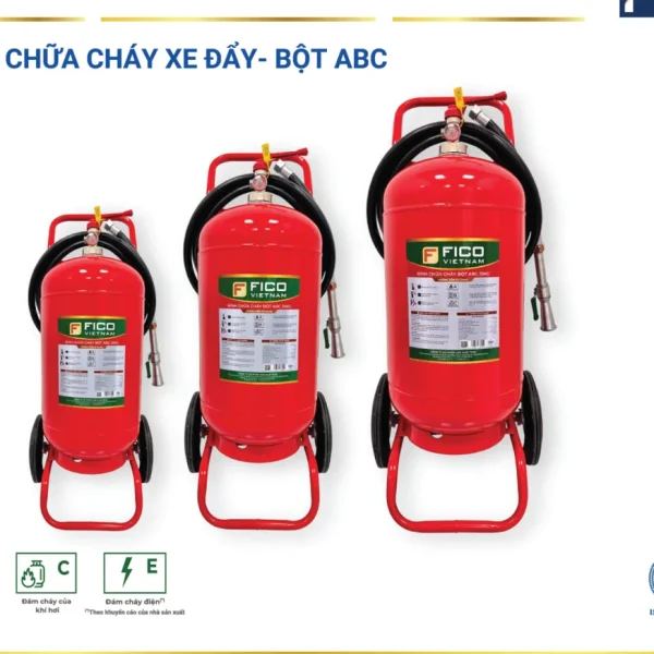 Dòng bình chữa cháy xe đẩy bột ABC Fico 25kg, 35kg, 50kg – hồ sơ năng lực 2026